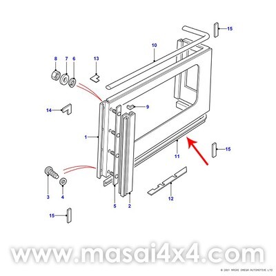 Side Panel to Tubrail Seal - Land Rover Defender 110 4-Door 1987 Onwards (LH & RH)