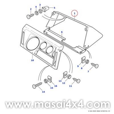 Instrument Binnacle Cover for Land Rover Defender 1983 - 2006