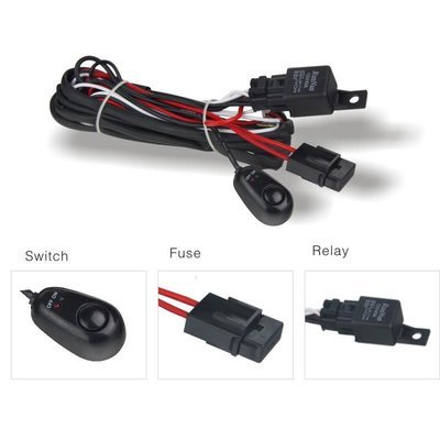 Vehicle Lighting Wiring Kit - With relay, fuse and switch Vehicle Lighting Wiring Kit - With relay, fuse and switch