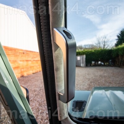 Billet Aluminium A-Post Grab Handle (Silver/Black) - Defender 1987 - 2006