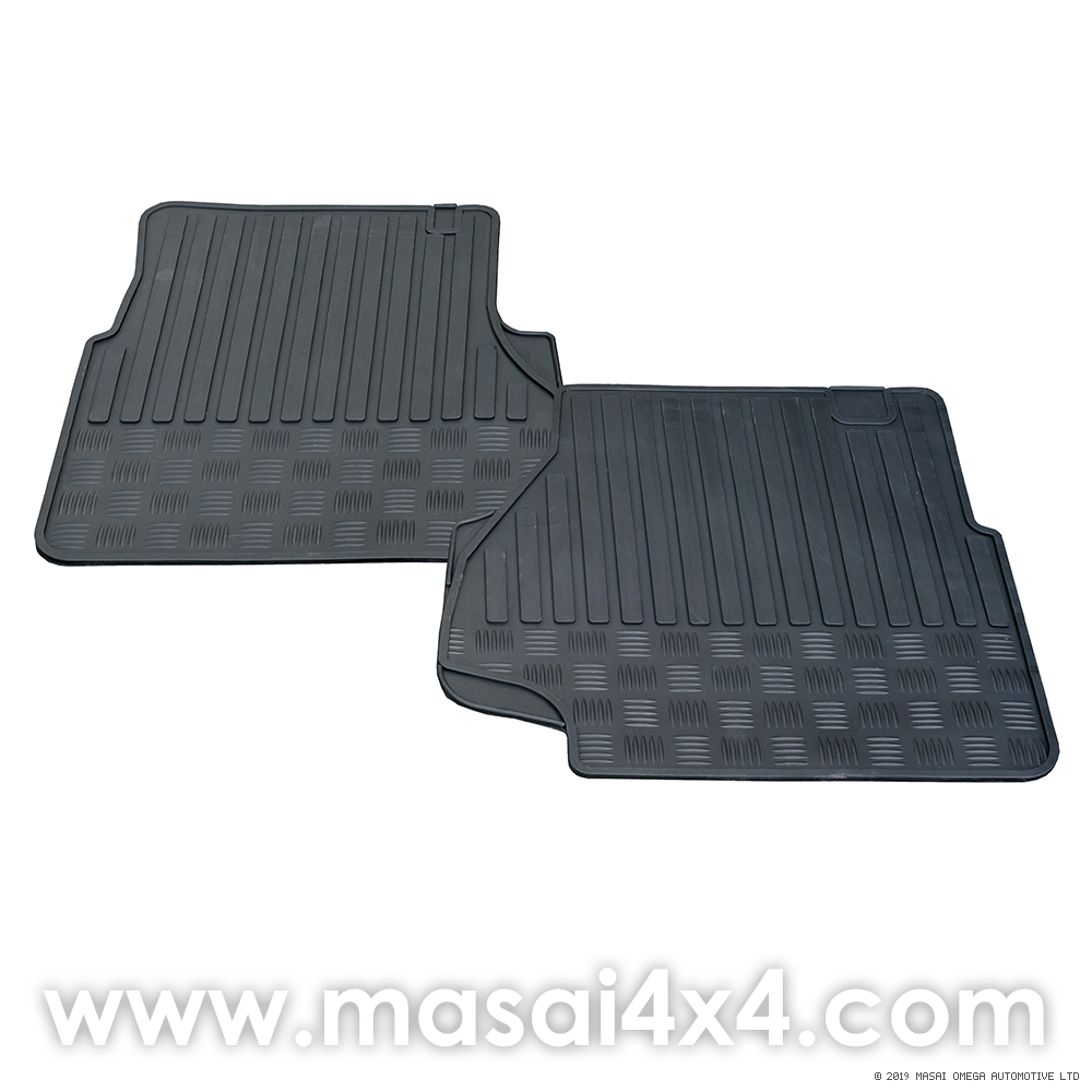Front Rubber Mat Set for Land Rover Defender 2007-2012, Genuine Land Rover Option: Aftermarket Option