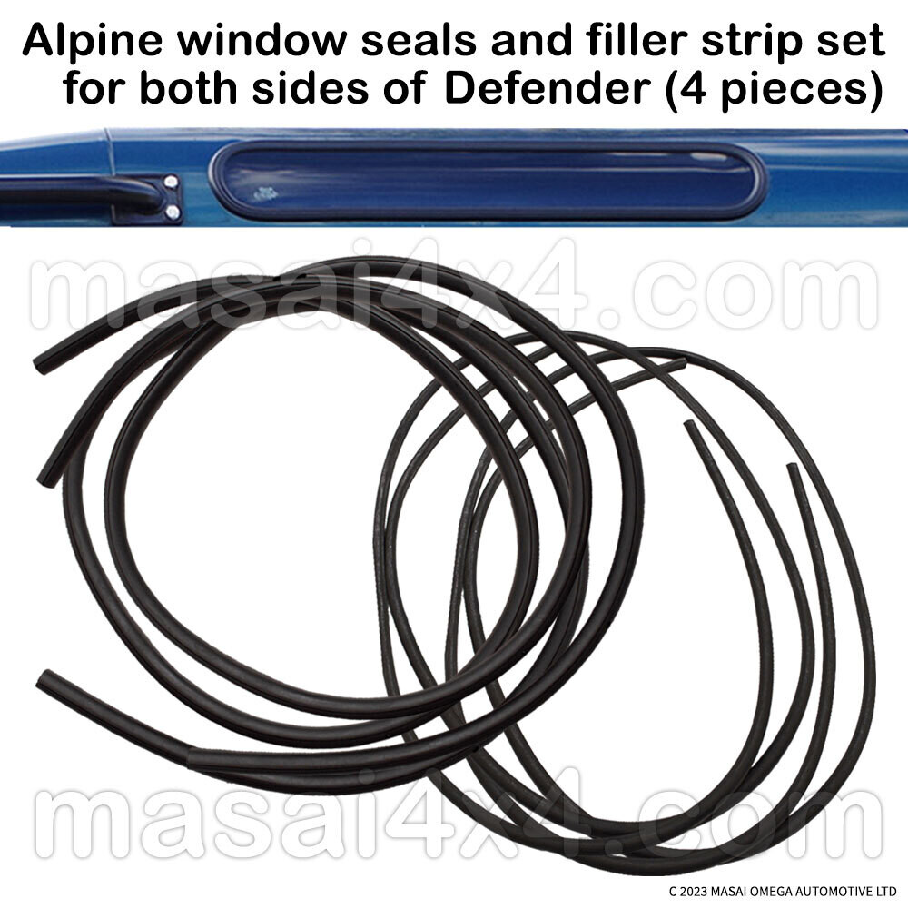 Alpine Window Seals and Filler set for Land Rover Defender pair
