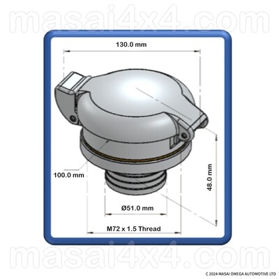Retro Polished Aluminium Lockable Fuel Cap Assembly for Defenders