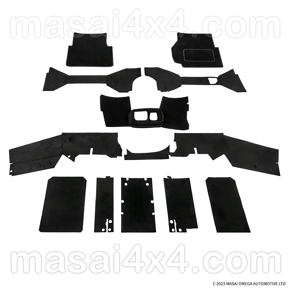 Front Carpet Set for Land Rover Defender PUMA 2.2 and 2.4 - Right Hand Drive