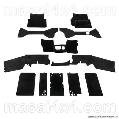 Front Carpet Set for Land Rover Defender PUMA 2.2 and 2.4 - Right Hand Drive