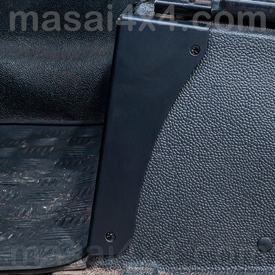 Seat Box Corner Protectors - Black Powder-Coated 3mm Metal - for Defender 90/110 (Pair)