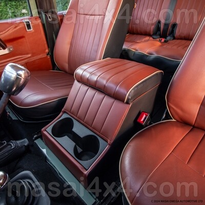 Cubby Box with 2 Cup Holders - Masai Flute Style - for Land Rover Defender and Series 3 Cubby Box with 2 Cup Holders - Masai Flute Style - for Land Rover Defender and Series 3