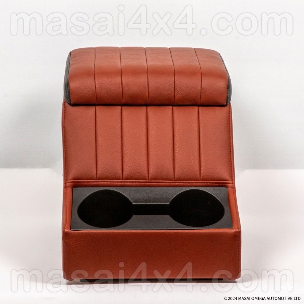 Cubby Box with 2 Cup Holders - Masai Flute Style - for Land Rover Defender and Series 3, Colour Options: Tan