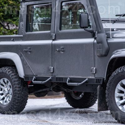 Shark Fin Side Step and Tree Slider for Defender 110 - Pair