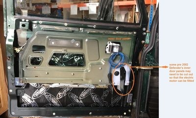 Electric Windows Conversion Kit for Defender 90/110 for Front Doors