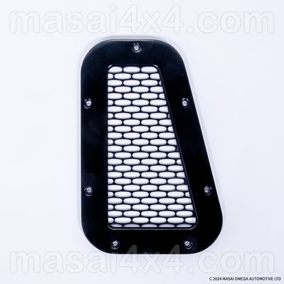 Masai 3-Piece Intake Billet Aluminium Side Vent Grille and Wing Top Vent Set - Defender 90/110 300TDI/TD5/Puma - 8mm Black Unbranded