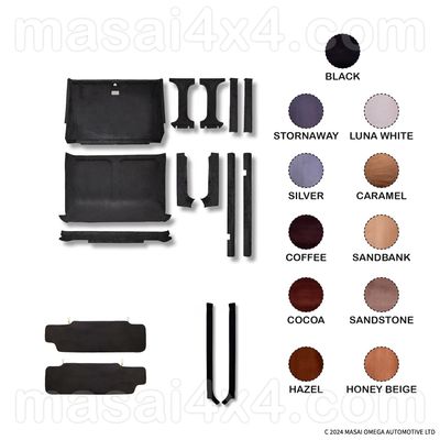 Headlining / Roof Lining for Land Rover Defender 110/130 Crew Cab Full Kit (with Sun Visors and A-Post Trims) Headlining / Roof Lining for Land Rover Defender 110/130 Crew Cab Full Kit (with Sun Visors and A-Post Trims)