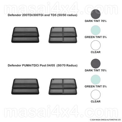 Masai Side Windows for Land Rover Defender Full Kits Masai Side Windows for Land Rover Defender Full Kits