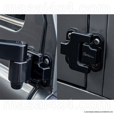 Optimill Security Front Door Hinges for Land Rover Defender 90/ 110 2-Door - Black