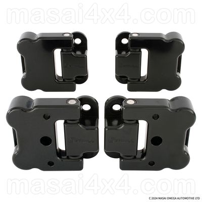 Optimill Security Front Door Hinges for Land Rover Defender 90/ 110 2-Door - Black