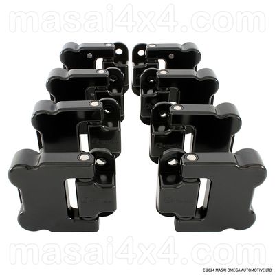 Optimill Security Front &amp; 2nd Row Door Hinge Kit for Land Rover Defender 110 4-Door - Black