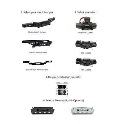 Winch Bumper Upgrade Kits for Land Rover Defenders Winch Bumper Upgrade Kits for Land Rover Defenders
