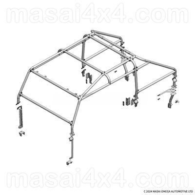 External Roll Cage for Land Rover Defender 110 Crew Cab (Double Cab) - Black