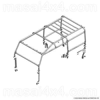 External Roll Cage for Land Rover Defender 110 4 Door - Black