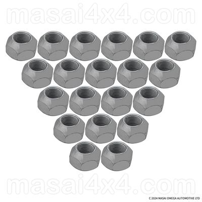 Wheel Nuts for Steel Wheels for Defender, Series 3 or Discovery 1 - Geomet Zinc Coating
