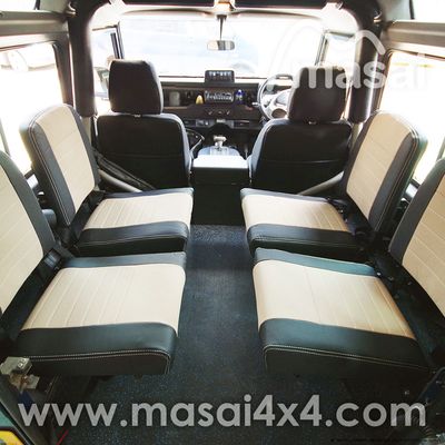 Inward Facing Tip-up Rear Seat Covers for Defender (89-07) - Masai Deluxe Style - pair Inward Facing Tip-up Rear Seat Covers for Defender (89-07) - Masai Deluxe Style - pair