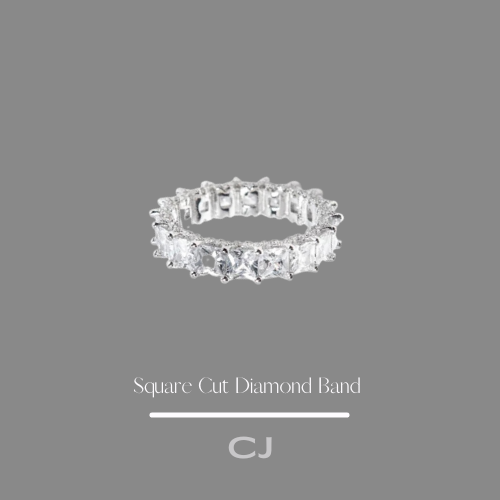 Square Cut Diamond Band