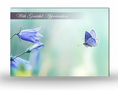 Bluebell & Butterfly Acknowledgement Card NF IF 10