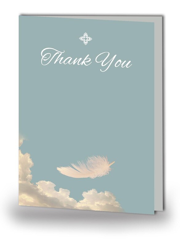 White Feather Thank You Card NF AN 07