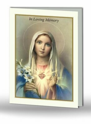 Immaculate Heart of Mary Memorial Card RT TRAD 07