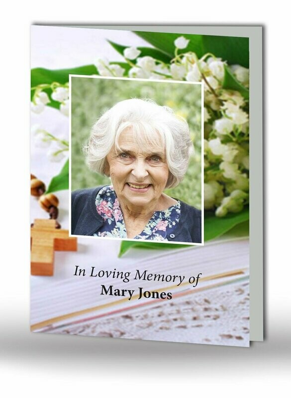 Grotto and Rosary Beads Memorial Card RT RE 15