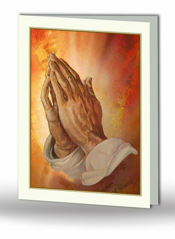 Praying Hands Memorial Card RT TRAD 04