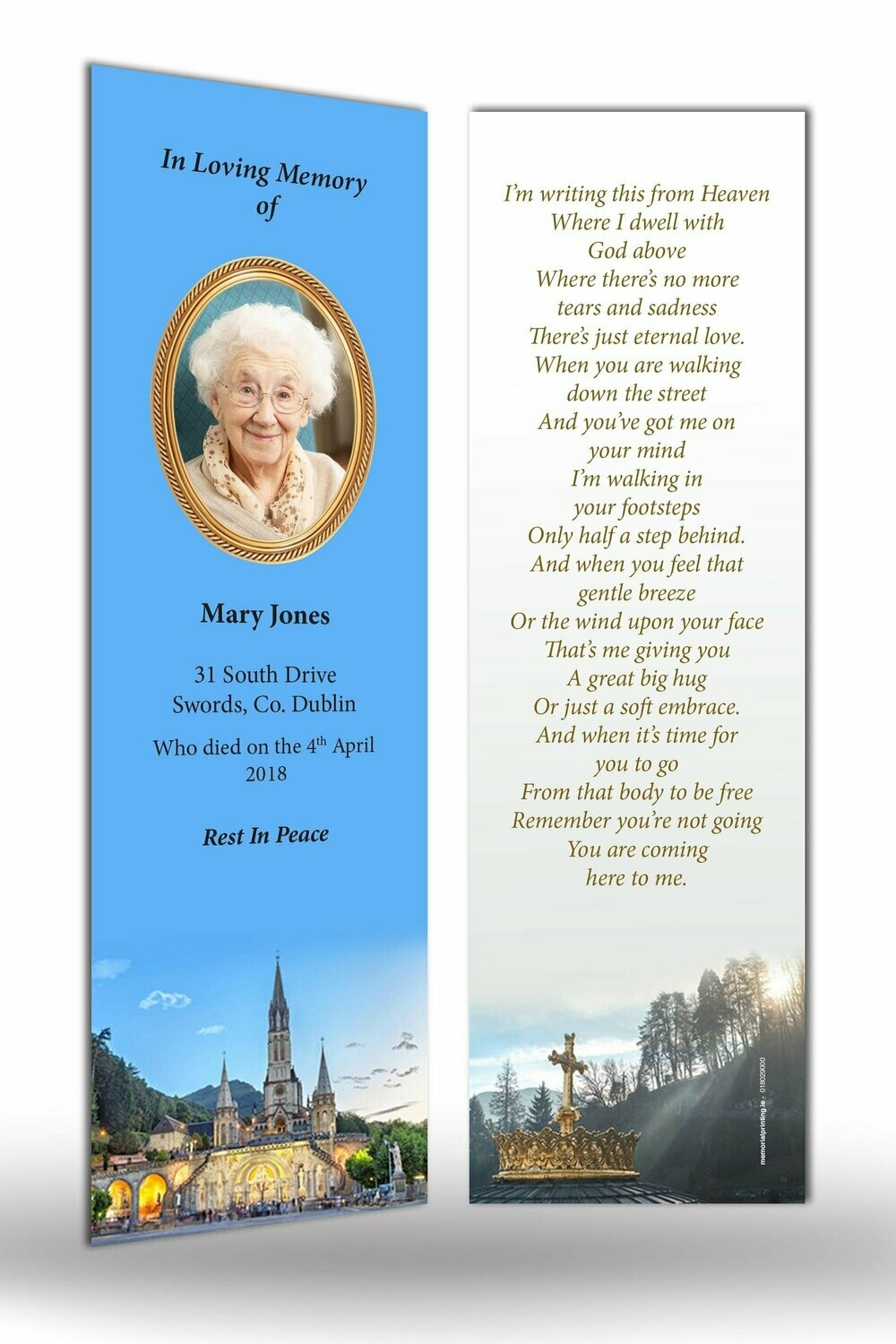 Memorial Bookmark RT RE 13 Memorial Bookmark RT RE 13