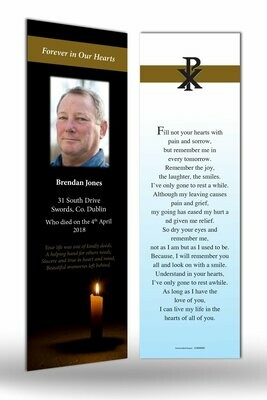 Candle Memorial Bookmark RT RE 12