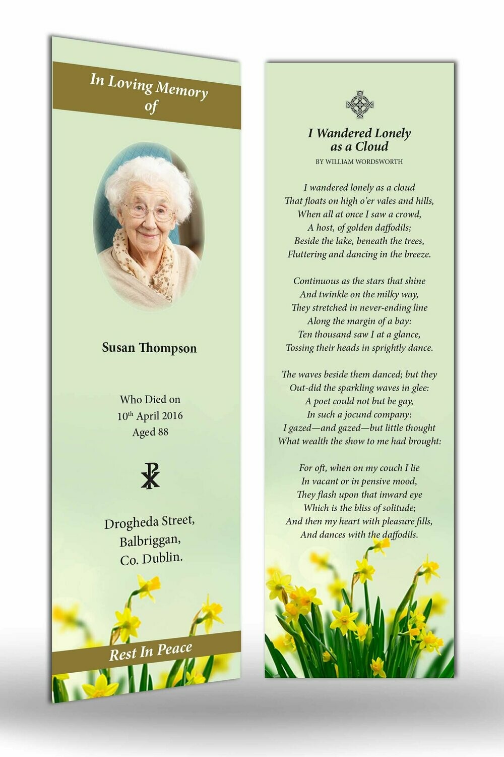 Memorial Bookmark NF IF 03
