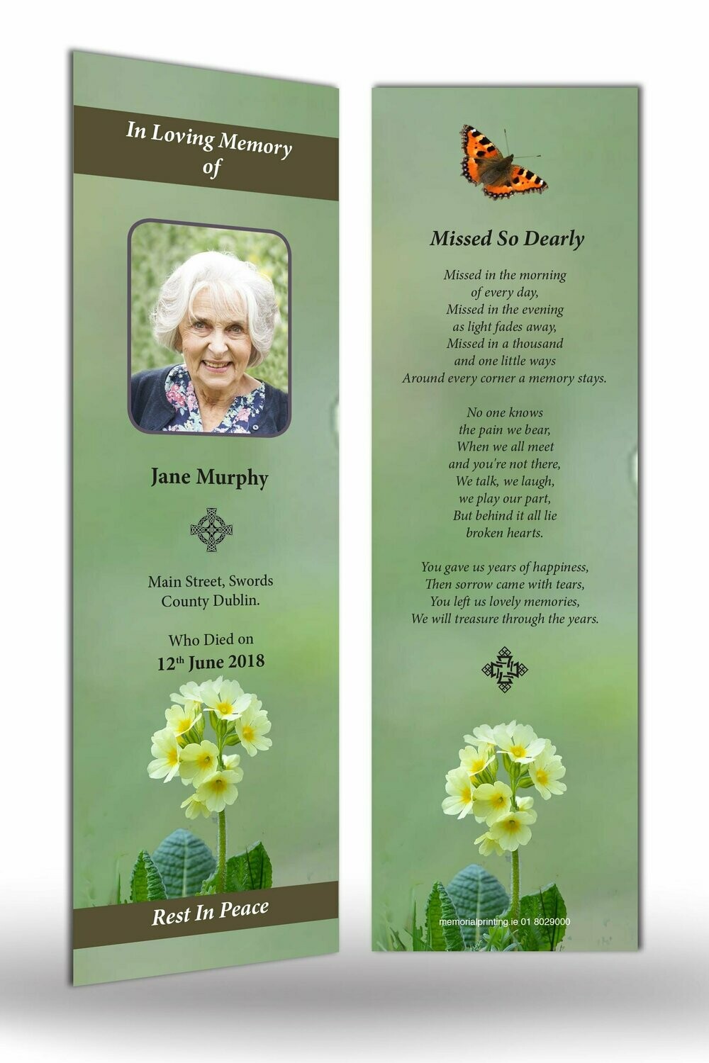 Primrose Memorial Bookmark NF IF 09