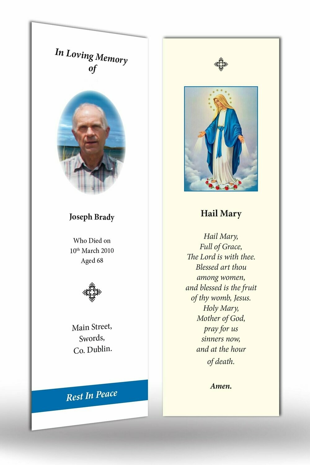 Memorial Bookmark RT RS 01 Memorial Bookmark RT RS 01