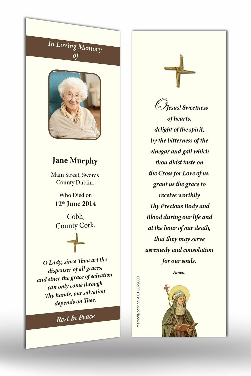 Memorial Bookmark RT RS 05