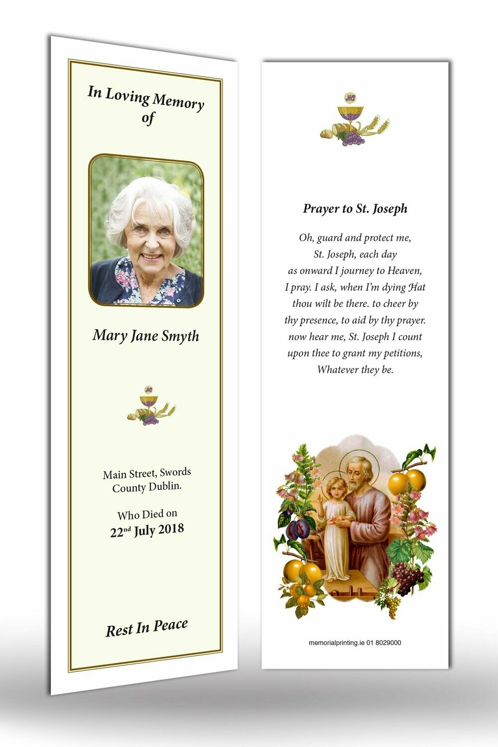 Memorial Bookmark RT TRAD 09 Memorial Bookmark RT TRAD 09