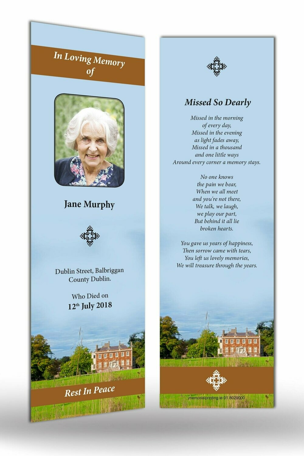 Memorial Bookmark SC MC 07