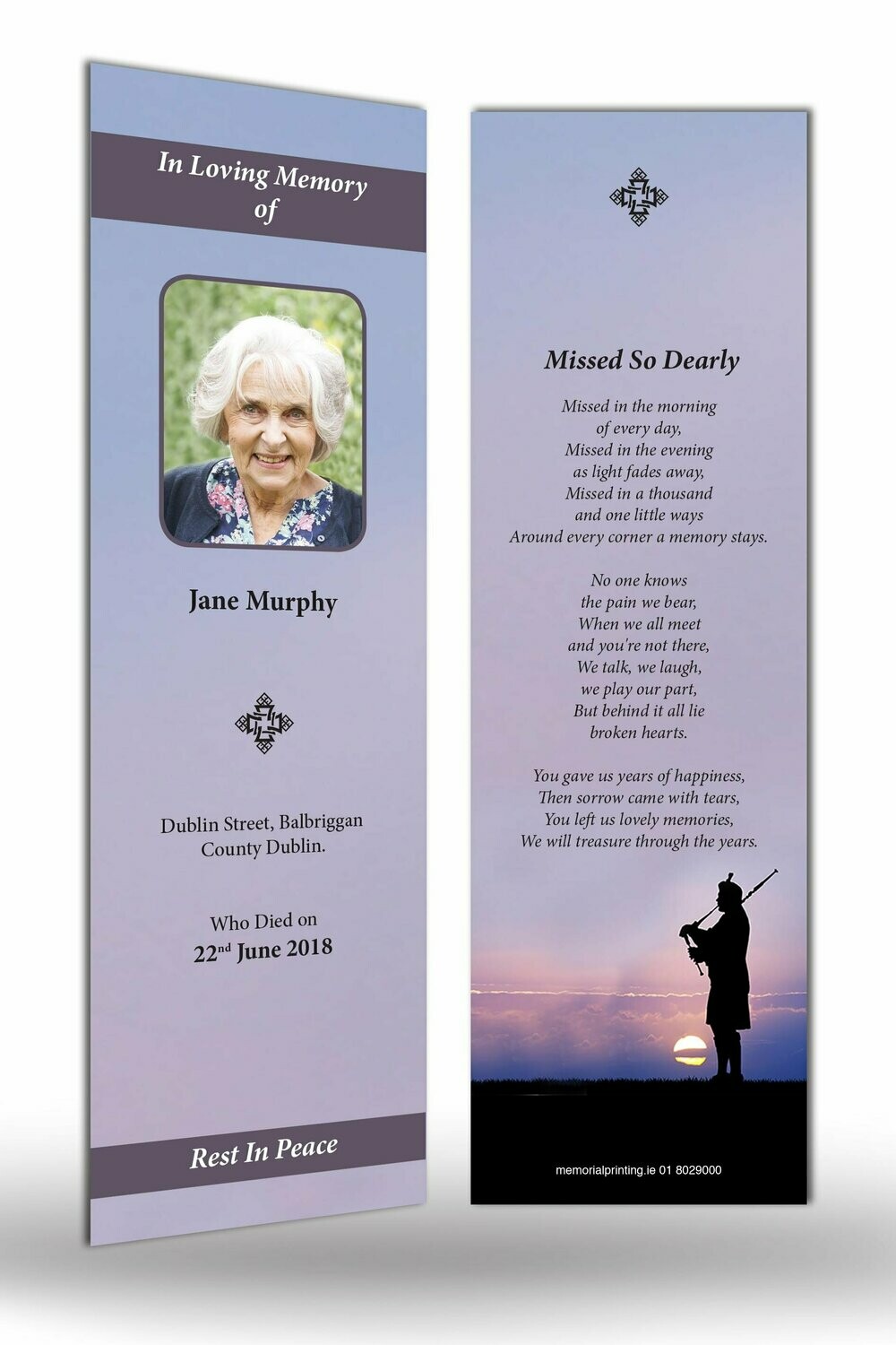 Memorial Bookmark SC MC 09 Memorial Bookmark SC MC 09