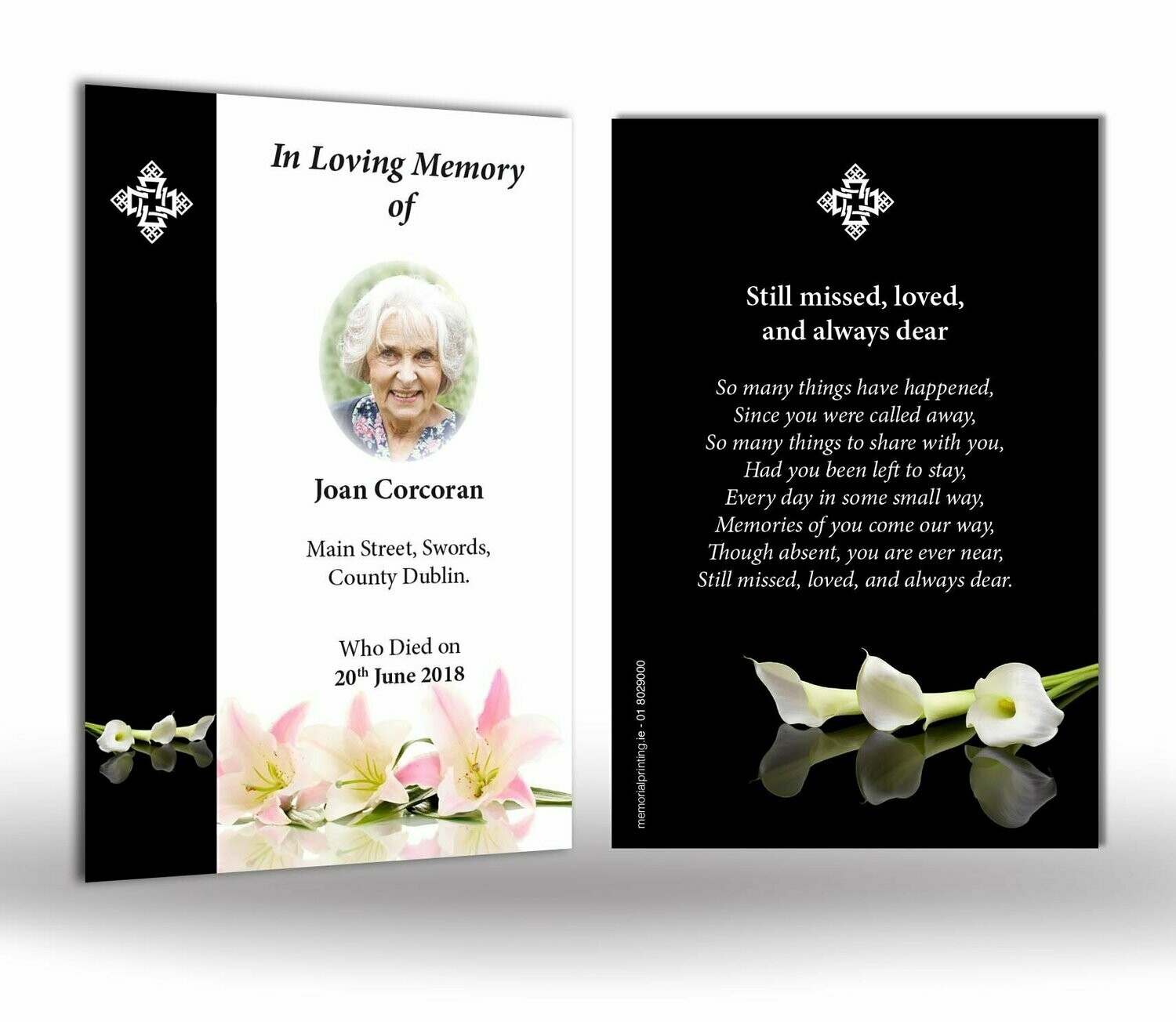Lily Flower Memorial Wallet Card NF IF 15
