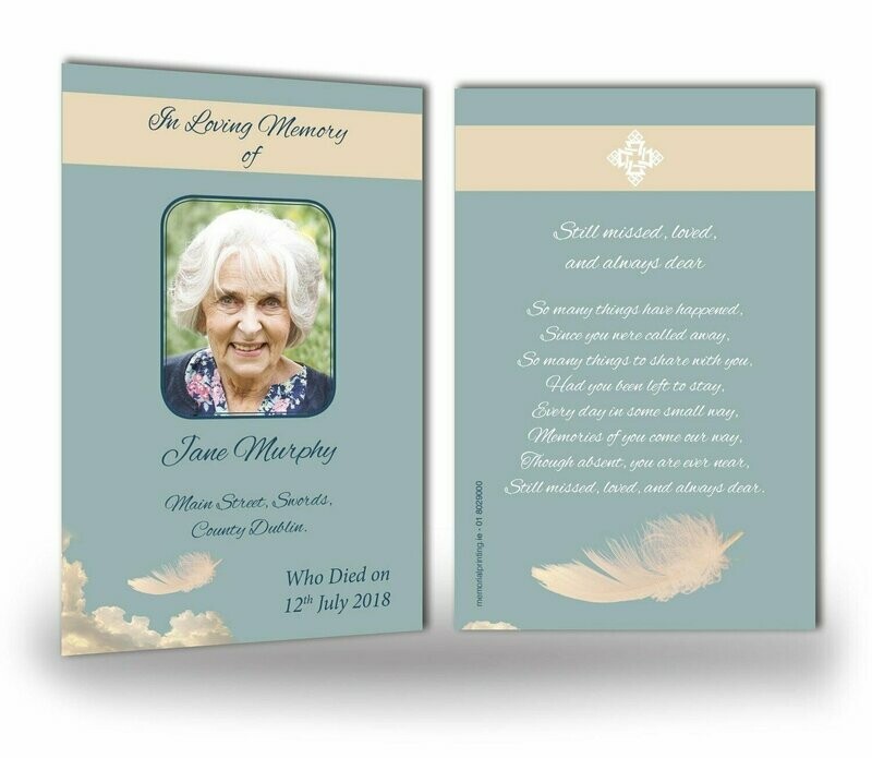 White Feather Memorial Wallet Card NF AN 07