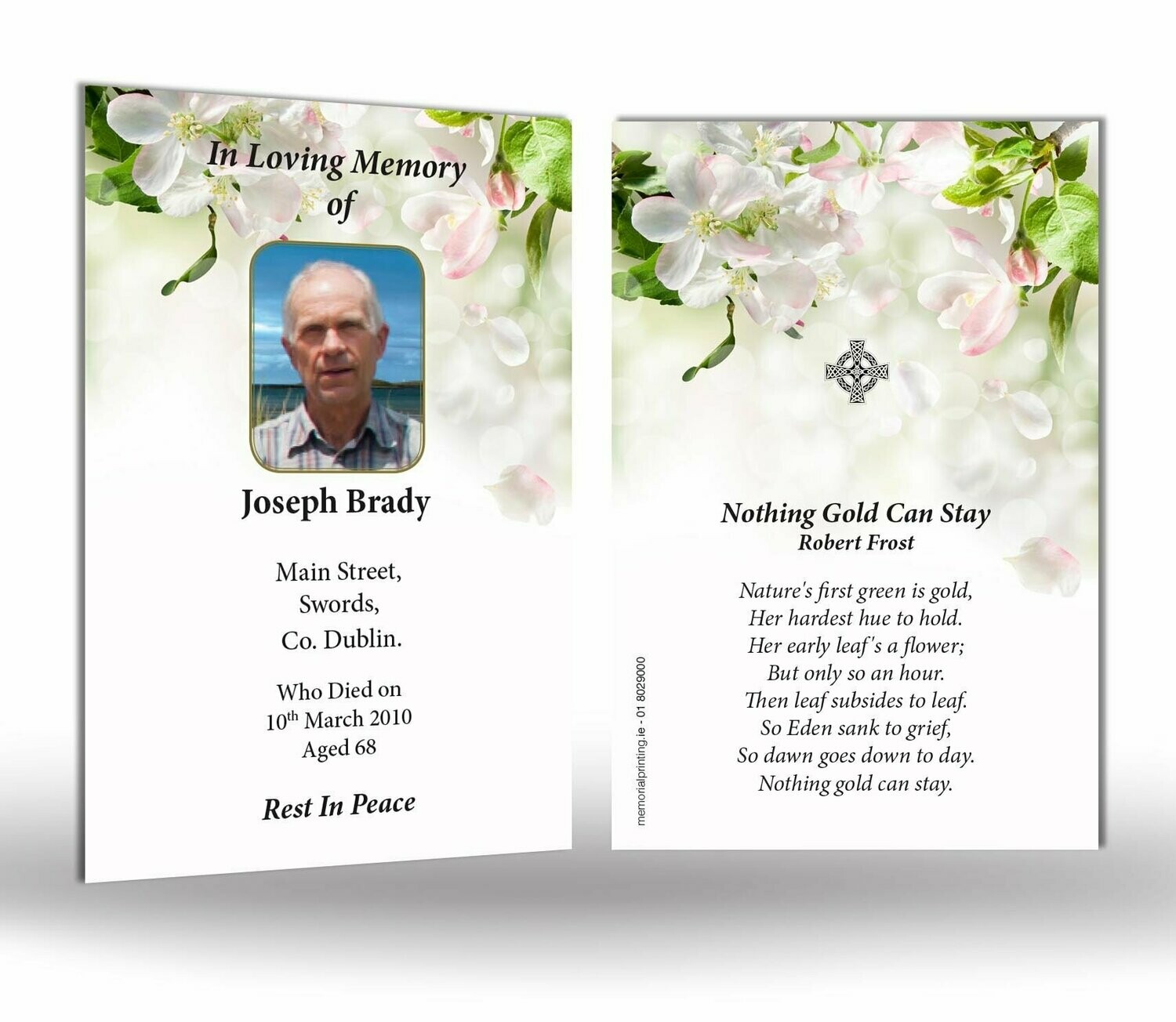 Apple Blossom Memorial Wallet Card NF IF 07