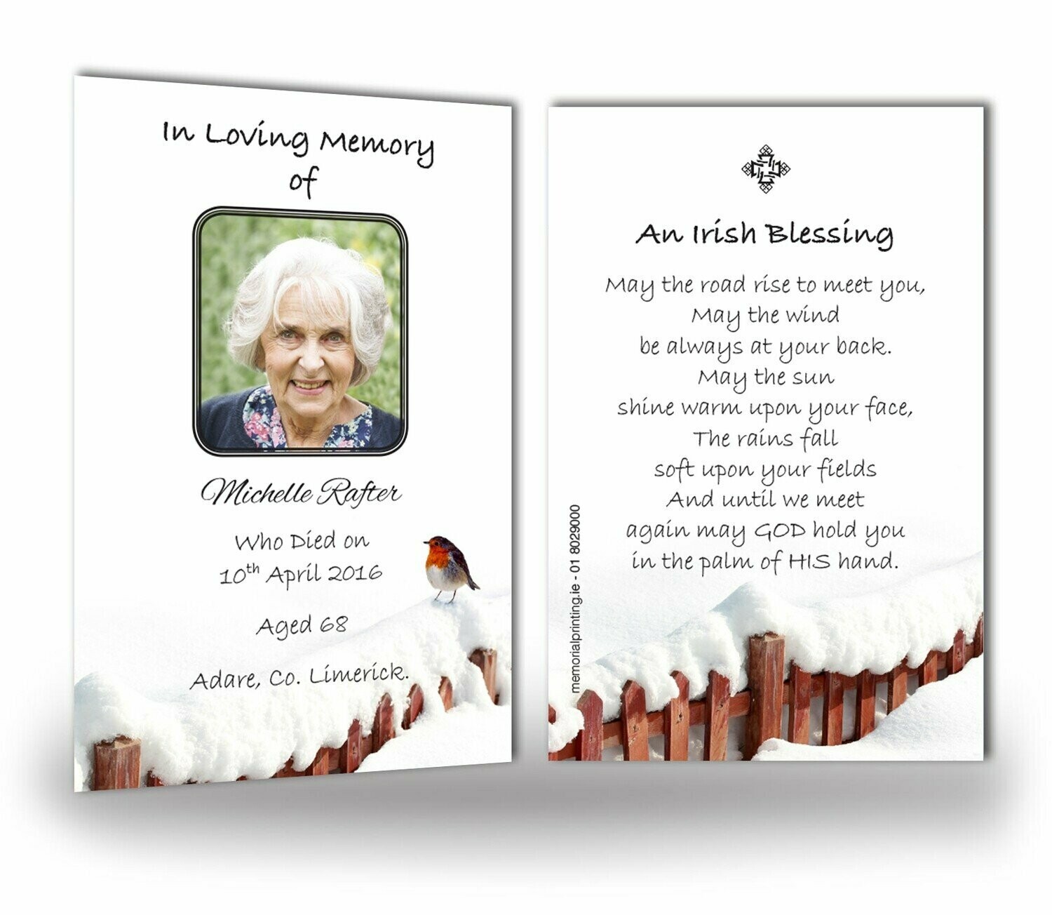 Robin Red Breast Memorial Wallet Card NF NA 05
