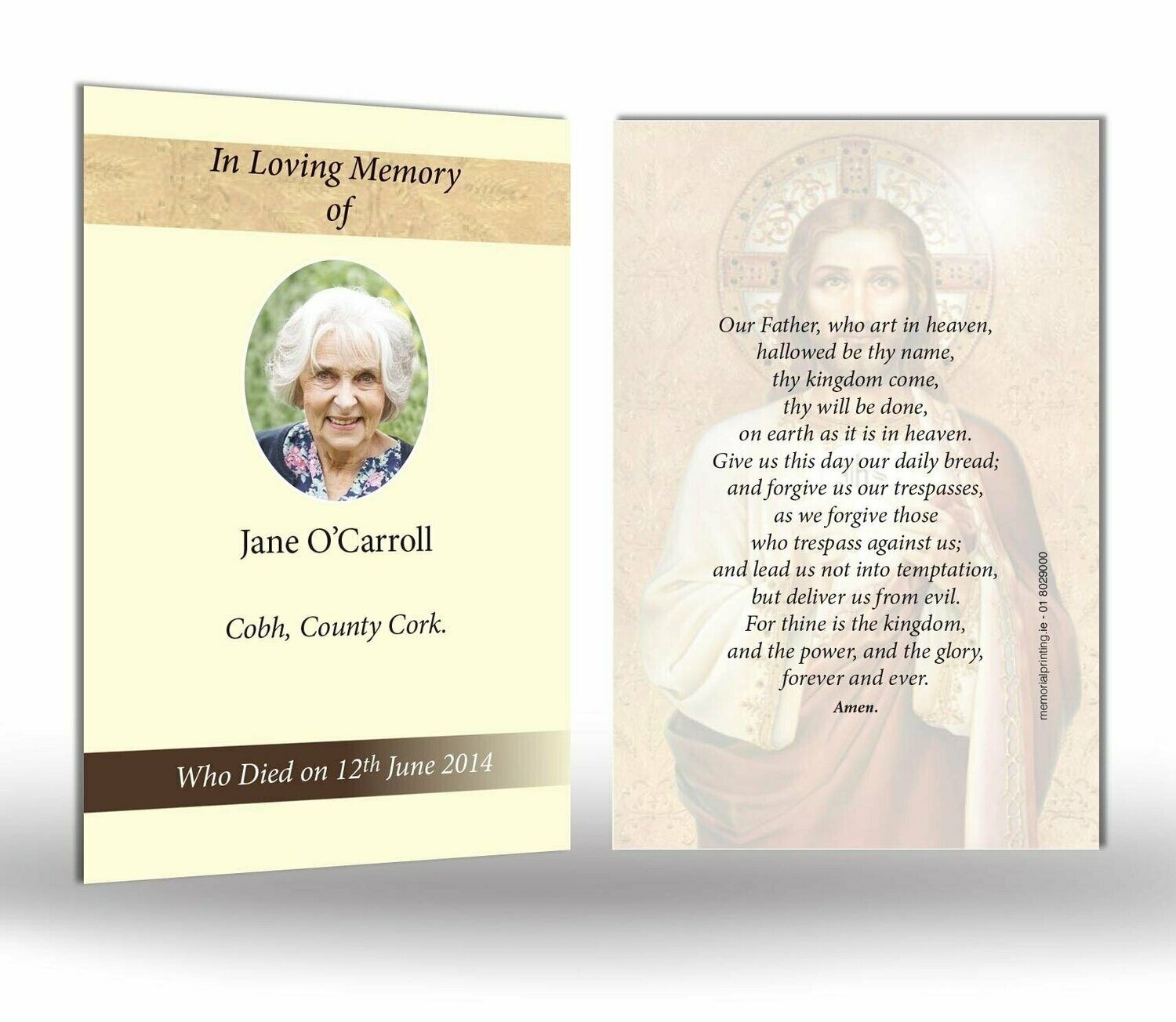 Sacred Heart of Jesus Memorial Wallet Card RT RS 10