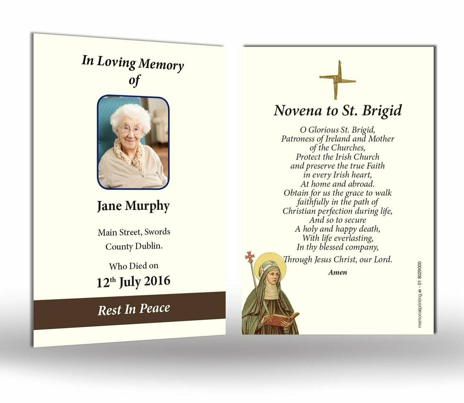 St. Bigid Memorial Wallet Card RT RS 05