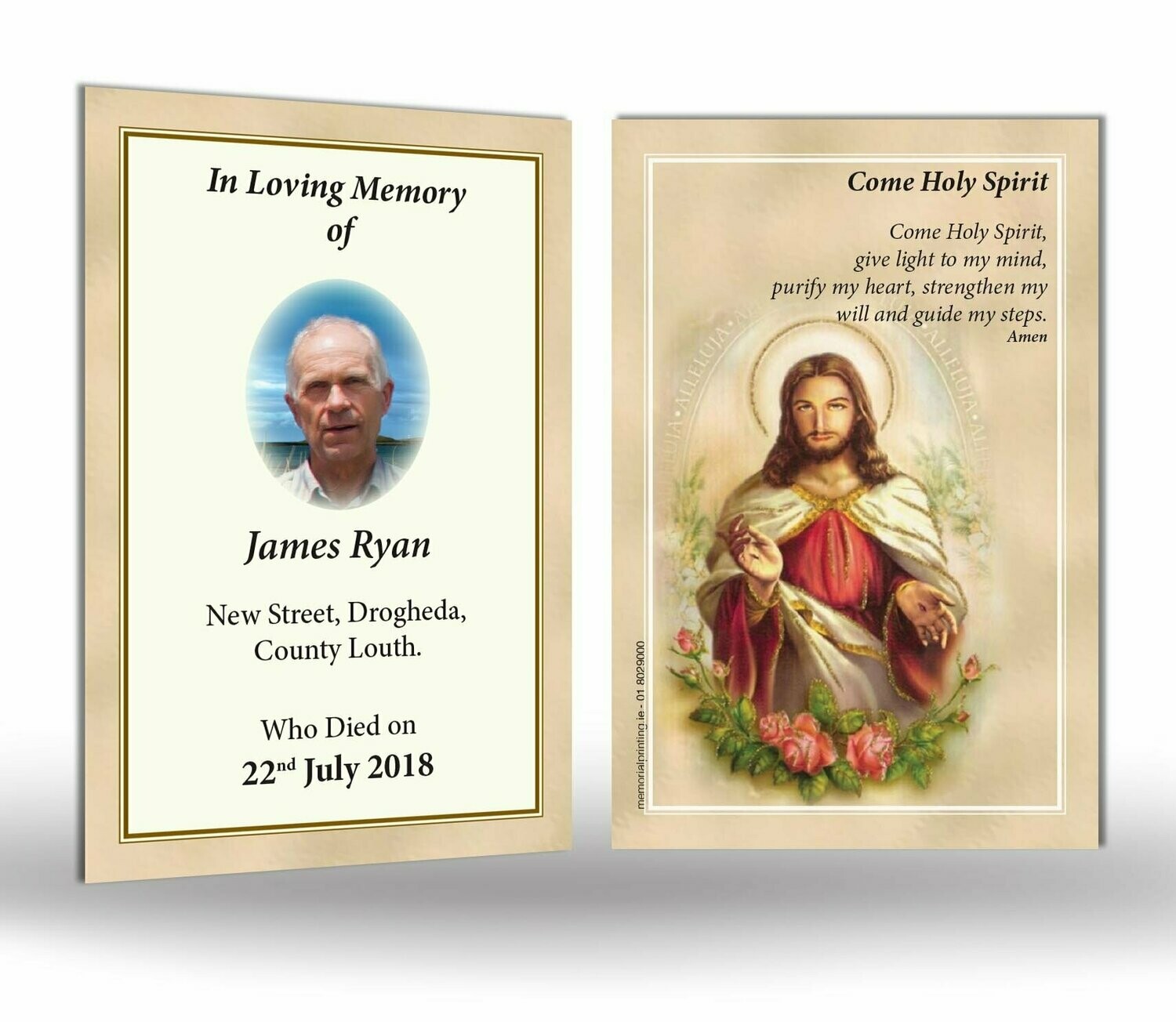 Holy Jesus Memorial Wallet Card RT TRAD 10
