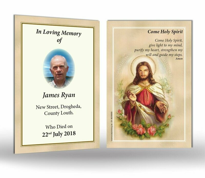 Holy Jesus Memorial Wallet Card RT TRAD 10