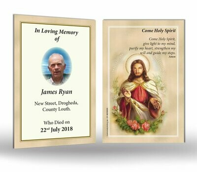 Holy Jesus Memorial Wallet Card RT TRAD 10