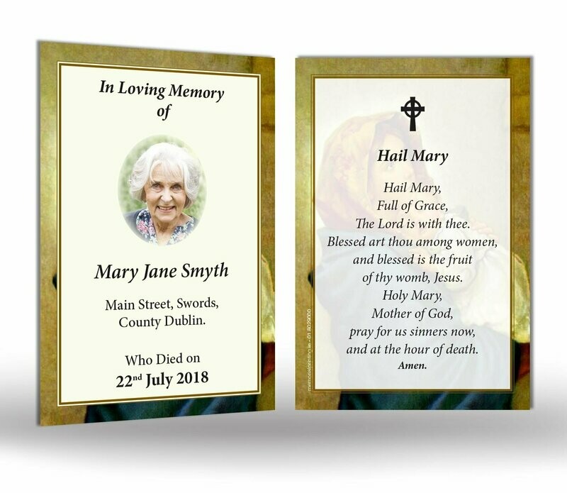 Holy Mary Memorial Wallet Card RT TRAD 02